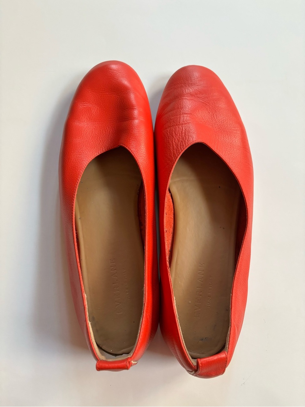 Everlane Classic Day Glove Ballet Flats Leather  Red 9.5